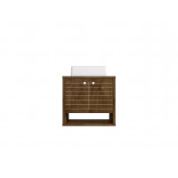 Manhattan Comfort 242BMC9 Liberty Floating 23.62 Bathroom Vanity with Sink and 2 Shelves in Rustic Brown